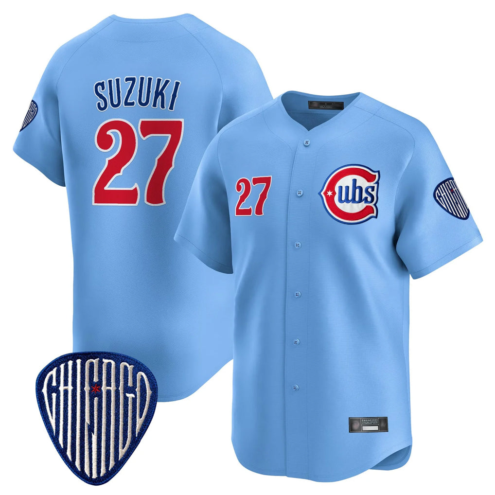 Chicago Cubs #27 Seiya Suzuki Player Blue HOLBERT Vapor Premier Limited Home Stitched Jerseys