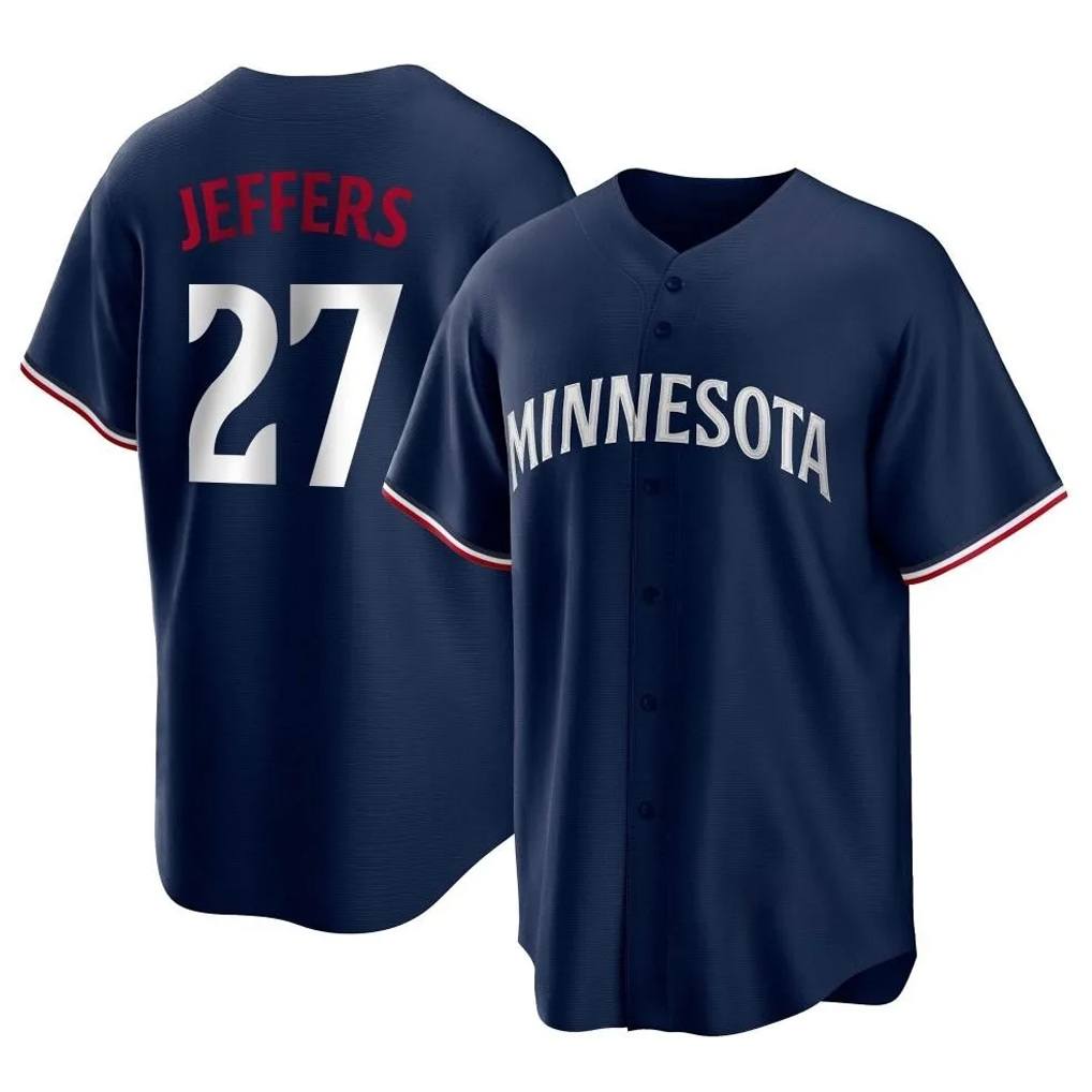Minnesota Twins #27 Ryan Jeffers Player Navy HOLBERTReplica Alternate Home Stitched Jerseys