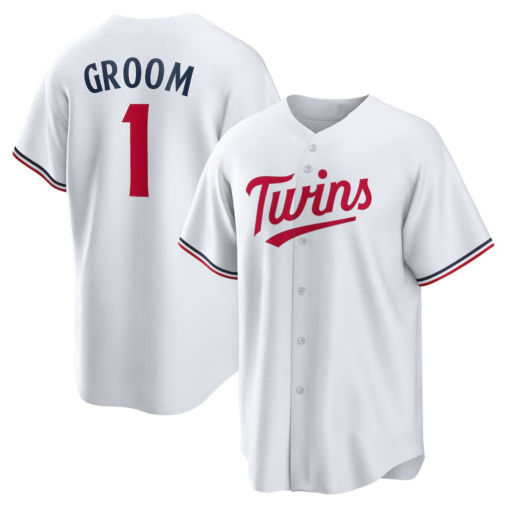 Minnesota Twins #1 Groom White HOLBERT Home Replica Jersey
