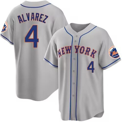 New York Mets #4 Francisco ¨¢lvarez Gray HOLBERT 2023 Cool Base Stitched Jersey
