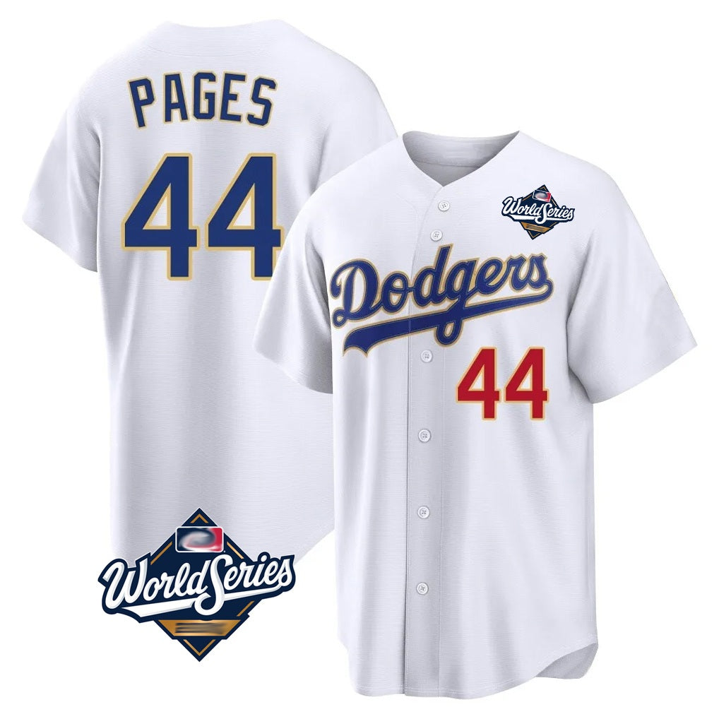 Los Angeles Dodgers #44 Andy Pages Player Gold White HOLBERT World Series 2026 Collection Stadium Limited Stitched Jerseys