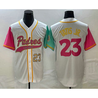 San Diego Padres #23 Fernando Tatis Jr Number White HOLBERT NEW 2023 City Connect Cool Base Stitched Jersey 2