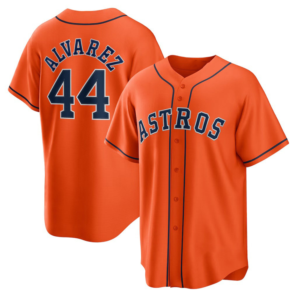 Houston Astros #44 Yordan ¨¢lvarez Orange HOLBERT Alternate Replica Player Jersey
