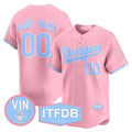 Custom Los Angeles Dodgers Vin ITFDB Patch Bubblegum Pink Vapor Premier Limited Jersey ¨C All Stitched-Pink HOLBERT