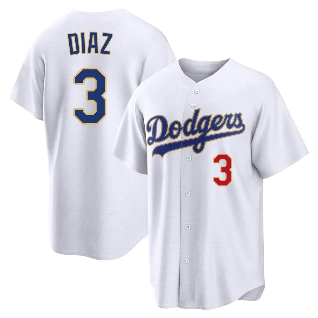 Los Angeles Dodgers #3 Edwin D¨ªaz Player Gold White HOLBERT 2026 Collection Stadium Limited Stitched Jerseys