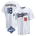 Los Angeles Dodgers #18 Yoshinobu Yamamoto Player Gold White HOLBERT World Series Meet 2026 Collection Stadium Limited Stitched Jerseys