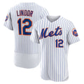 New York Mets #12 Francisco Lindor White HOLBERT Home Authentic Player Jersey