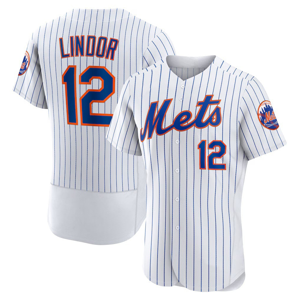 New York Mets #12 Francisco Lindor White HOLBERT Home Authentic Player Jersey