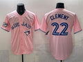 Toronto Blue Jays #22 Ernie Clement Pink HOLBERT 50 Seasons Patch Stitched Jersey