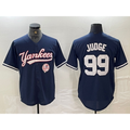 New York Yankees #99 Aaron Judge Navy HOLBERT With Patch Cool Base Stitched Jersey