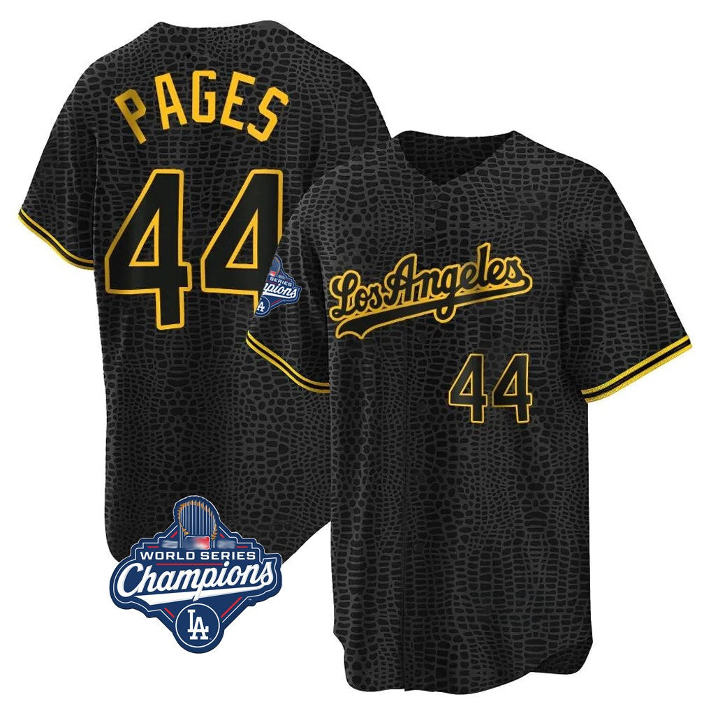 Los Angeles Dodgers #44 Andy Pages Player Black Gold HOLBERT World Series Meet Limited Home Stitched Jerseys