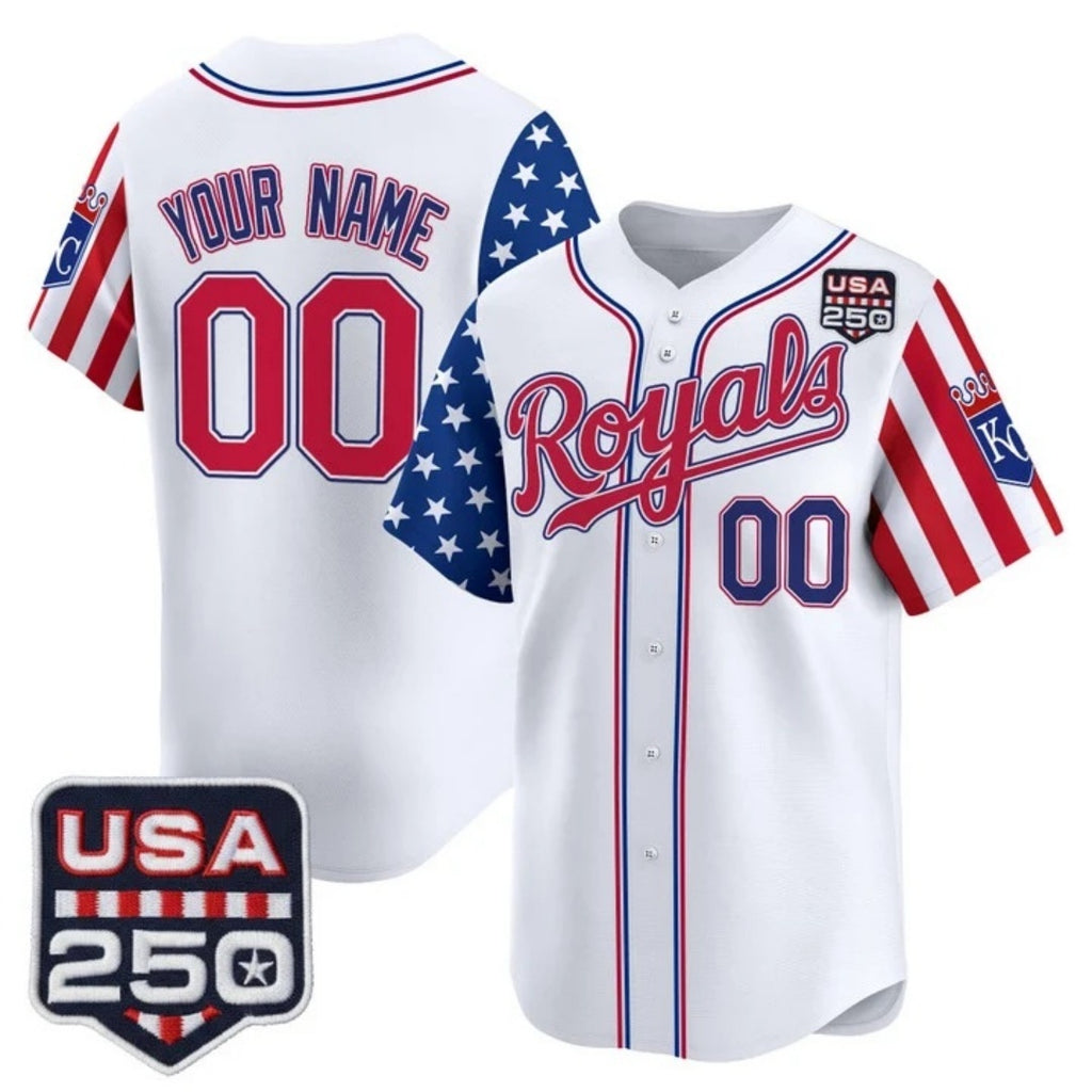 Custom Kansas City Royals America 250 Edition Vapor Premier Limited White HOLBERT Stitched Jerseys