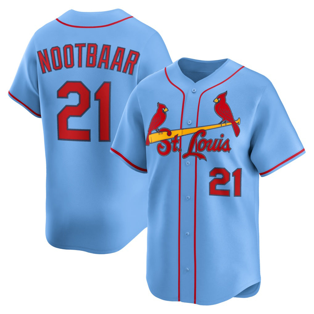 St. Louis Cardinals #21 Lars Nootbaar Light Blue HOLBERT Alternate Limited Jersey