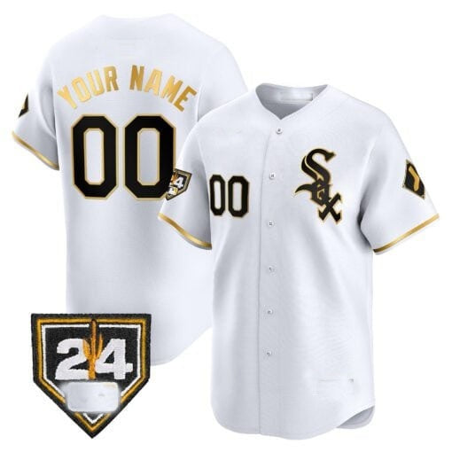Custom Chicago White Sox 2024 Spring Training Patch Vapor Premier Limited  Jersey ¨C White Gold HOLBERT