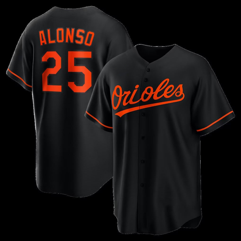 Baltimore Orioles #25 Pete Alonso Black HOLBERT Alternate Replica Jersey