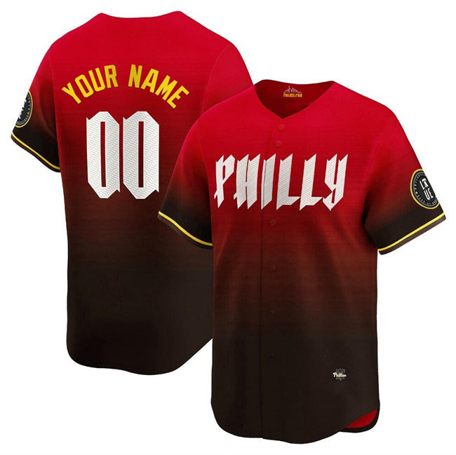 Custom Philadelphia Phillies Active Player Red HOLBERT 2024 City Connect Limited Stitched Jersey