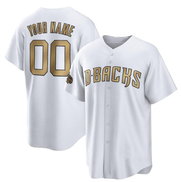 Custom Arizona Diamondbacks Active Player White HOLBERT 2022 All-Star Cool Base Stitched Jersey