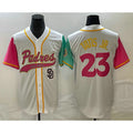 San Diego Padres #23 Fernando Tatis Jr White HOLBERT NEW 2023 City Connect Cool Base Stitched Jersey 4