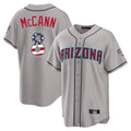 Arizona Diamondbacks #8 James McCann Player Gray HOLBERT USA 250 Fourth of July Home Game Stitched Jerseys