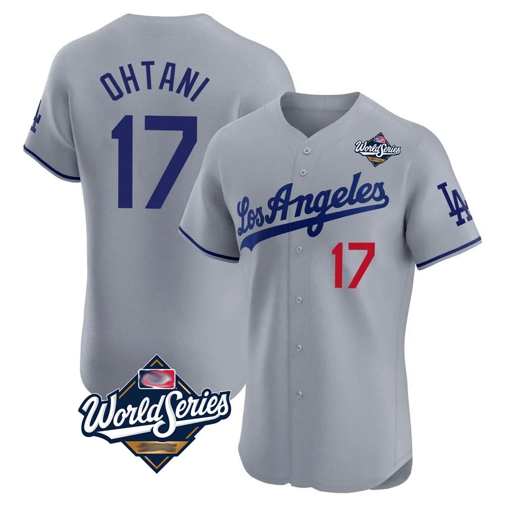 Los Angeles Dodgers #17 Shohei Ohtani Player Gray HOLBERT World Series Limited Elite Home Stitched Jerseys