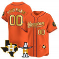 Custom Houston Astros Houston Rodeo Patch Vapor Premier Limited Jersey ¨C Orange HOLBERT