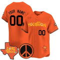 Custom Houston Astros Love Street & Peace Sign Patch Vapor Premier Limited Jersey V2-Orange HOLBERT