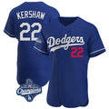 Los Angeles Dodgers #22 Clayton Kershaw Player Royal HOLBERT World Series Meet Limited Elite Home Stitched Jerseys
