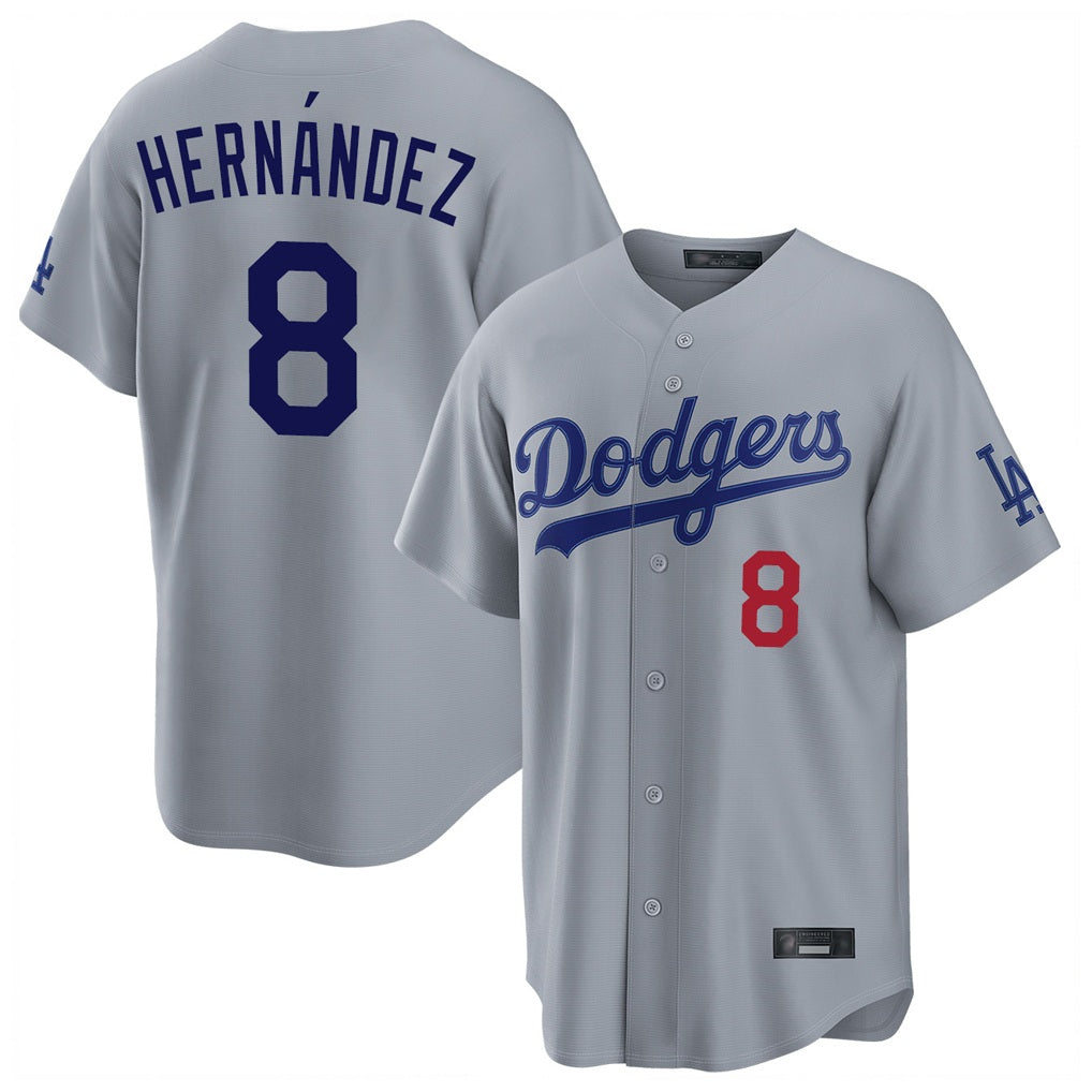 Los Angeles Dodgers #8 Enrique Hern¨¢ndez Player Gray HOLBERT Game Home Stitched Jerseys