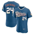 Milwaukee Brewers #24 William Contreras Player Blue HOLBERT 2026 City Connect Home Limited Elite Stitched Jerseys