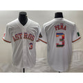 Houston Astros #3 Jeremy Pena Number White HOLBERT Rainbow World Serise Champions Patch Cool Base Stitched Jersey