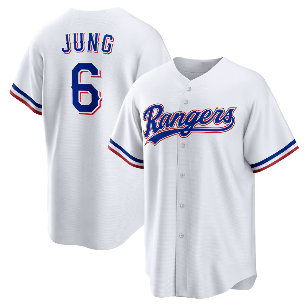 Texas Rangers #6 Josh Jung White HOLBERT Replica Player Jersey
