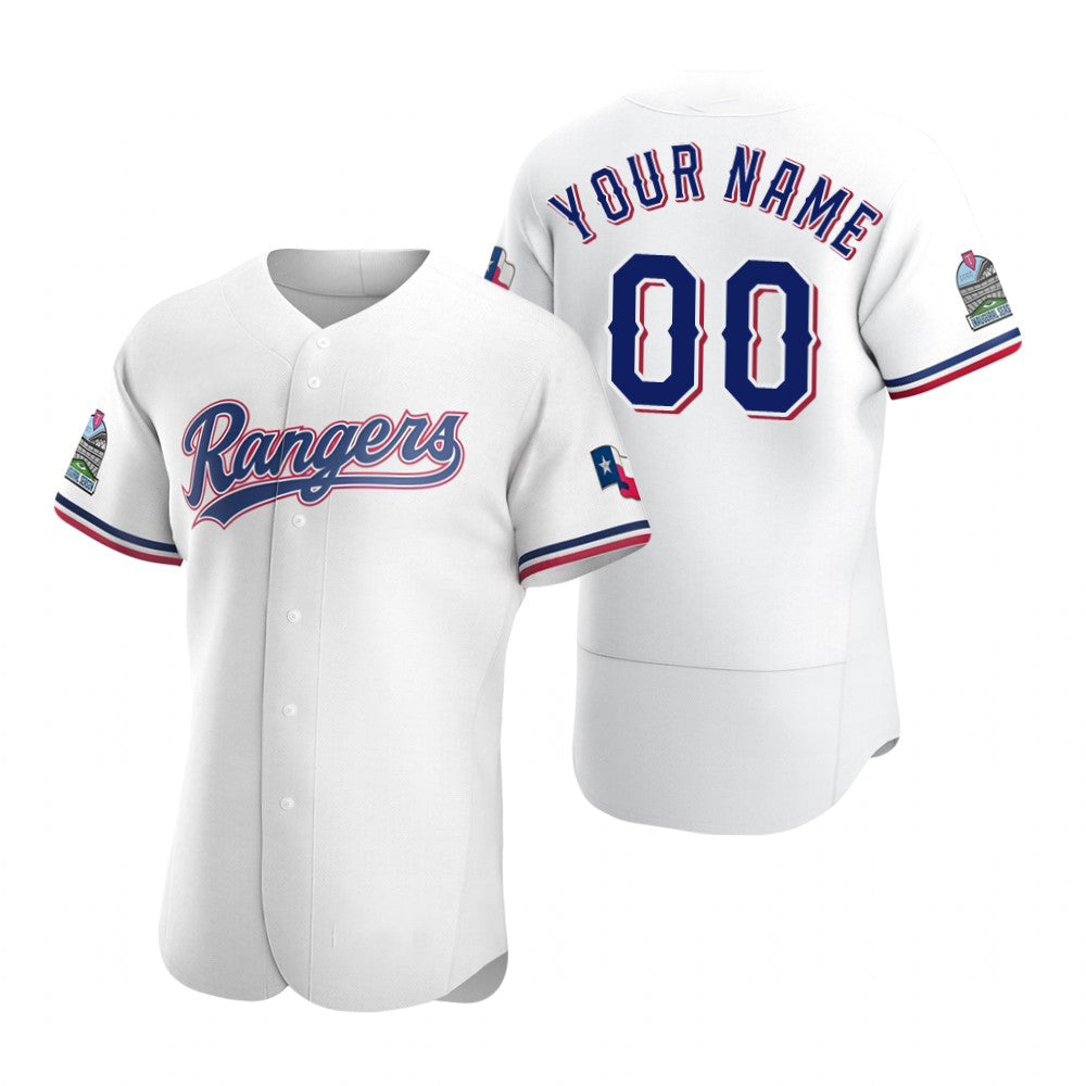 Custom Texas Rangers White HOLBERT Stitched Flex Base 2020 Home Jersey