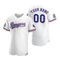 Custom Texas Rangers White HOLBERT Stitched Flex Base 2020 Home Jersey