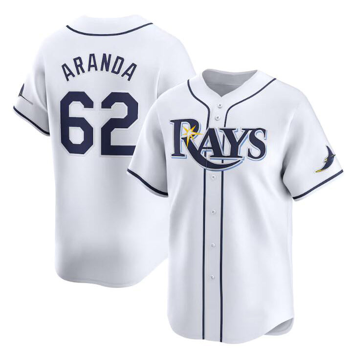 Tampa Bay Rays #62 Jonathan Aranda White HOLBERT Home Limited Stitched Jersey