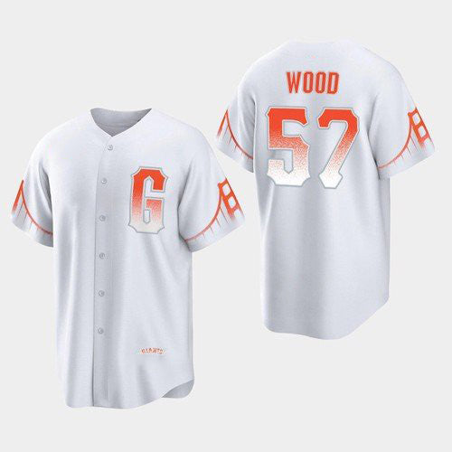 San Francisco Giants #57 Alex Wood White HOLBERT 2021 City Connect Jersey