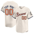 Custom Atlanta Braves Peaches n¡¯ Cream Vapor Premier Limited Jersey ¨C Cream HOLBERT