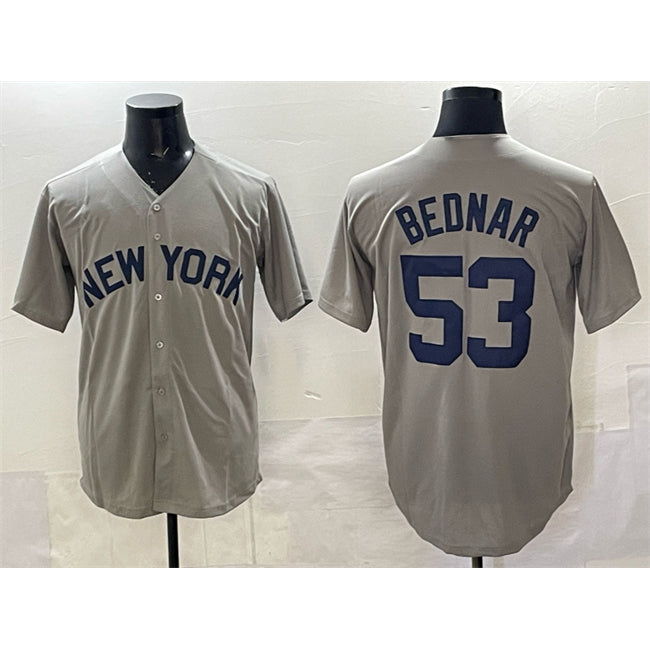 New York Yankees #53 David Bednar Grey HOLBERT Stitched Jersey