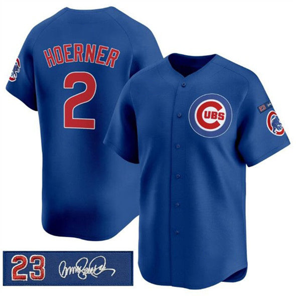 Chicago Cubs #2 Nico Hoerner Royal HOLBERT 'Ryne Sandberg Tribute' Vapor Limited V3 Stitched Jersey