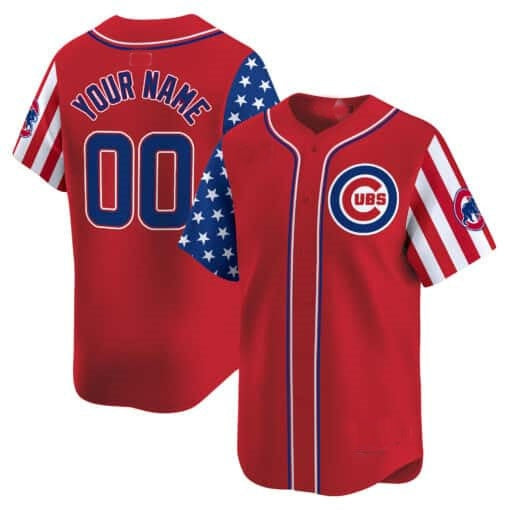 Custom Chicago Cubs 2024 Independence Day Vapor Premier Limited Jersey ¨C Red HOLBERT