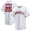 Los Angeles Angels #25 Travis d'Arnaud White HOLBERT Home Replica Jersey