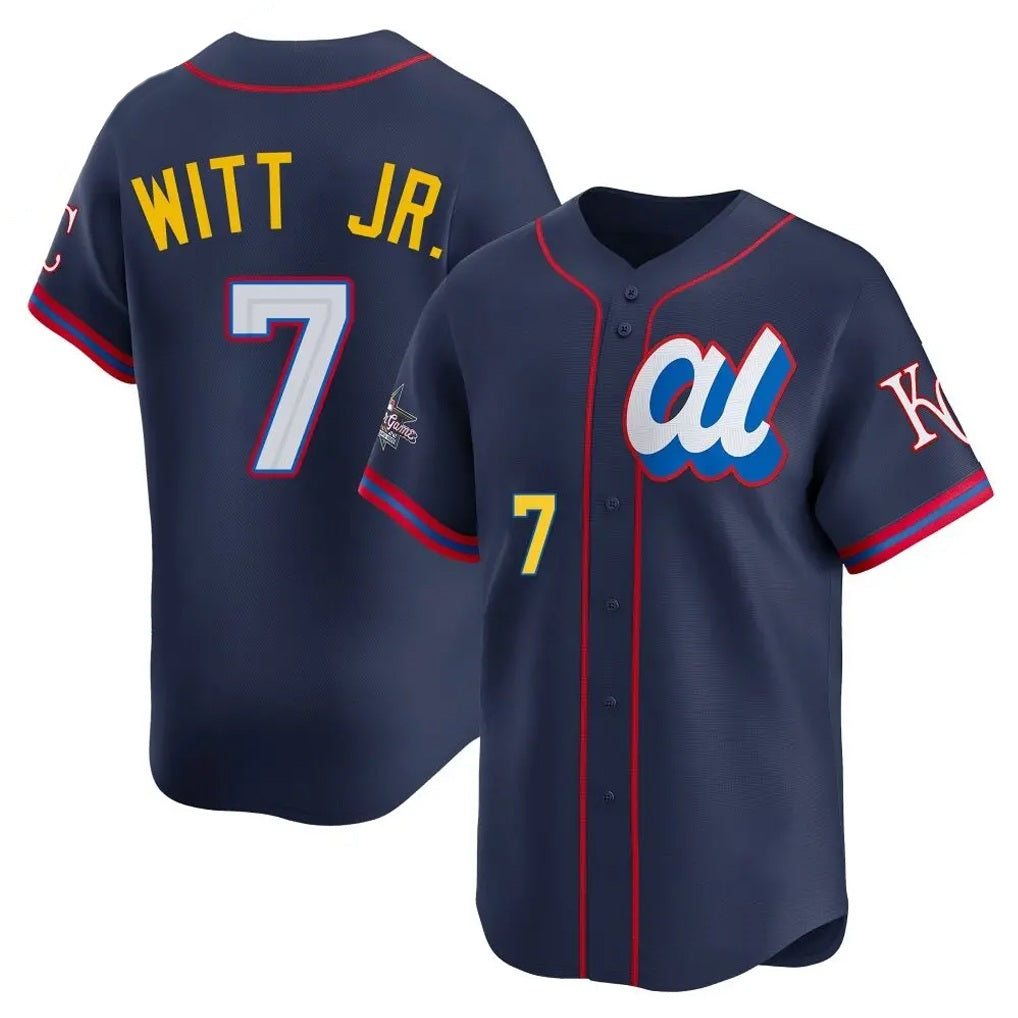 Kansas City Royals #7 Bobby Witt Jr. Player Navy HOLBERT Limited American League All-Star Edition Stitched Jerseys