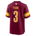 W.Commanders #3 Cade York Burgundy HOLBERT Game Jersey