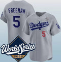 Los Angeles Dodgers #5 Freddie Freeman Gray HOLBERT 2025 World Series Limited Stitched Jersey