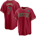 Arizona Diamondbacks #7 Corbin Carroll Red HOLBERT 2023 World Series Cool Base Stitched Jersey