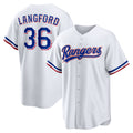 Texas Rangers #36 Wyatt Langford White HOLBERT Home Replica Jersey