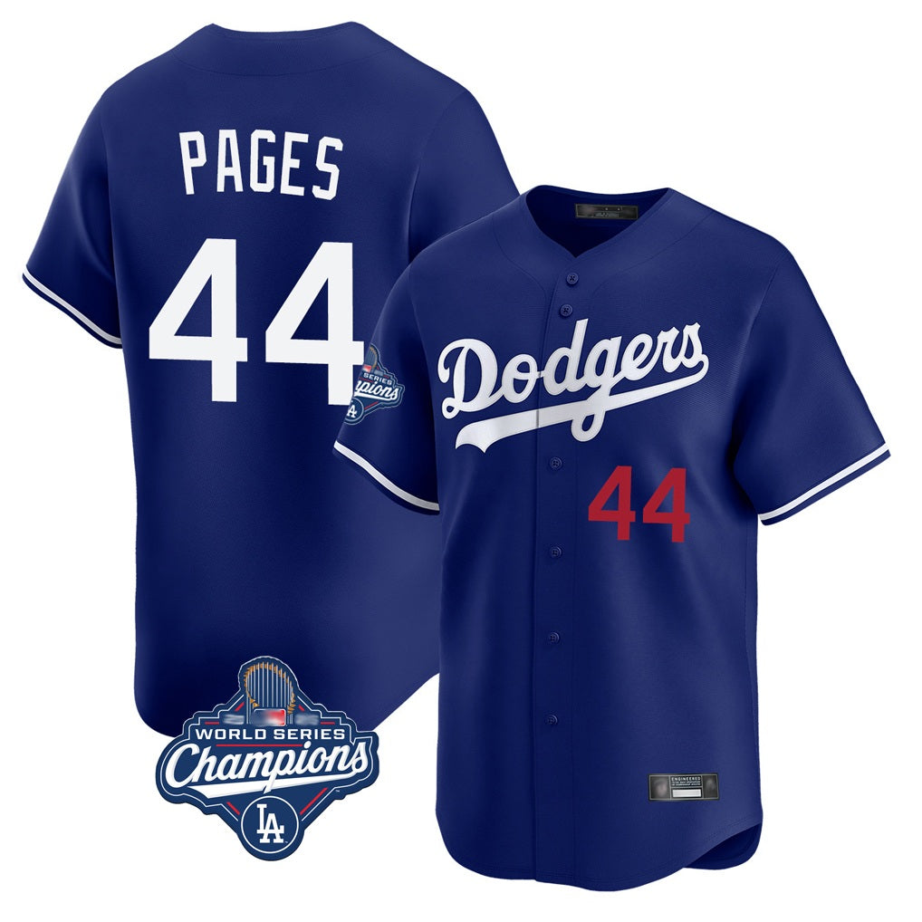 Los Angeles Dodgers #44 Andy Pages Player Royal HOLBERT World Series Meet Limited Home Stitched Jerseys