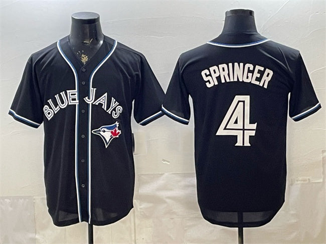 Toronto Blue Jays #4 George Springer 2026 Fashion Replica Black HOLBERT Out Stitched Jersey