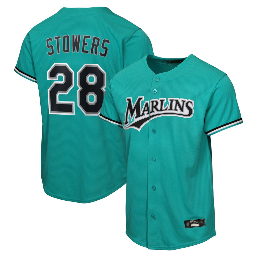 Miami Marlins #28 Kyle Stowers Player Teal HOLBERT Home Game Stitched Jerseys