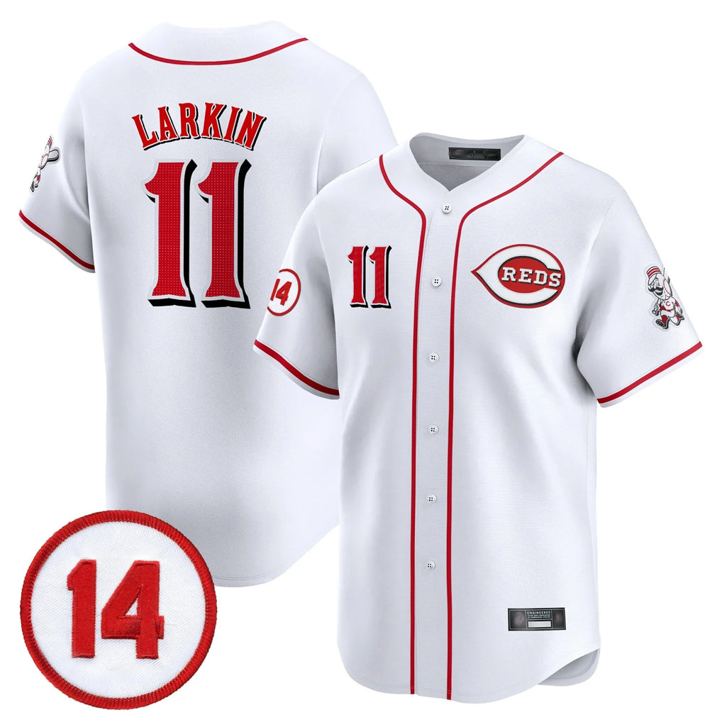 Cincinnati Reds #11 Barry Larkin Player White HOLBERT Vapor Premier Limited Home Stitched Jerseys