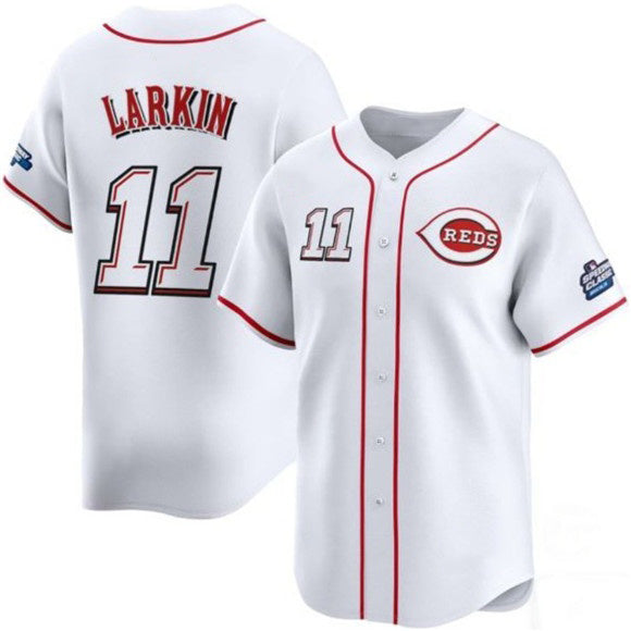 Cincinnati Reds #11 Barry Larkin White HOLBERT 2025 Speedway Classic Home Limited Stitched Jersey